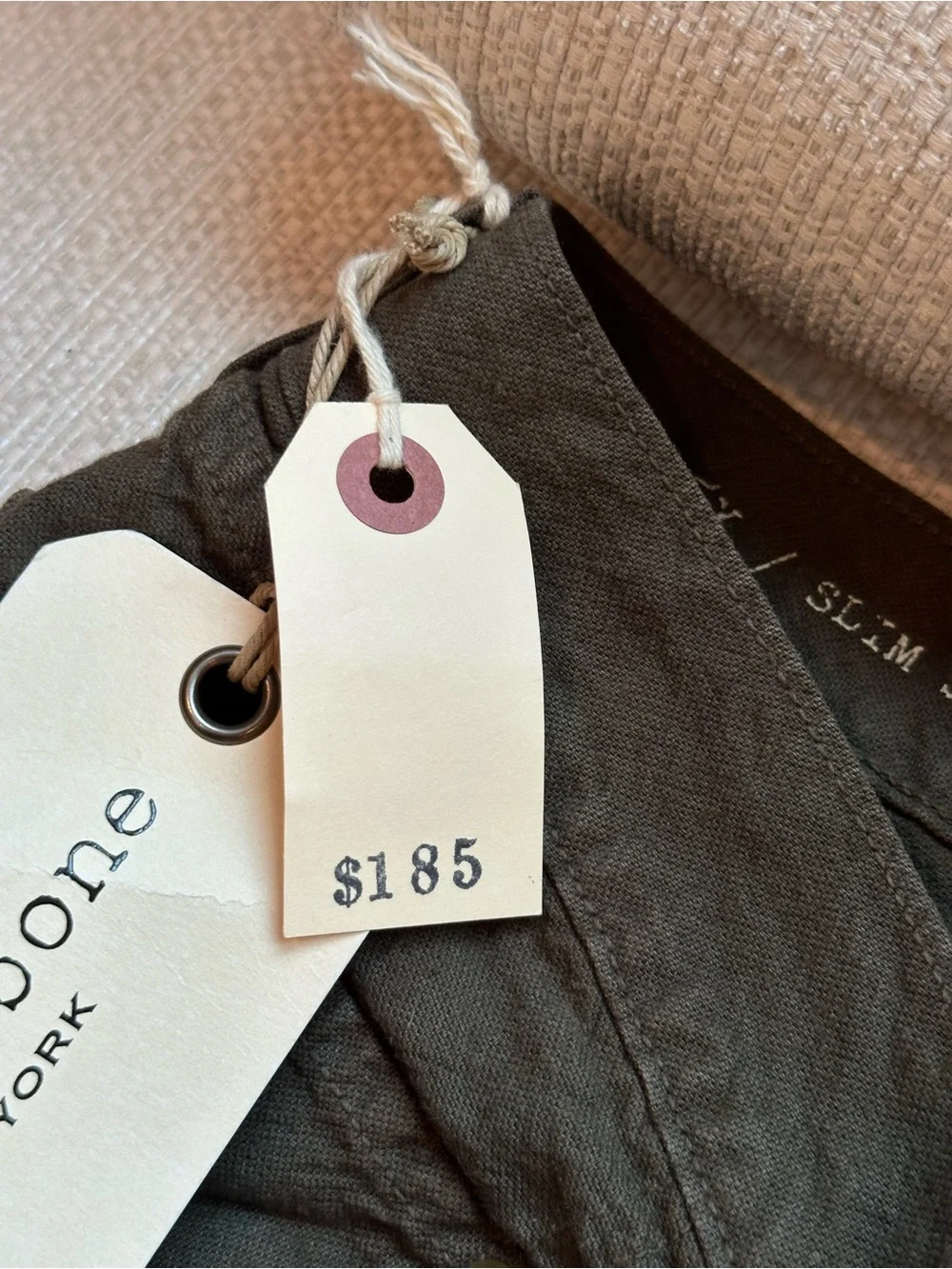 Rag & Bone RB15X Slim Straight Fatigue Canvas Pants 31 NWT Tailored Workwear